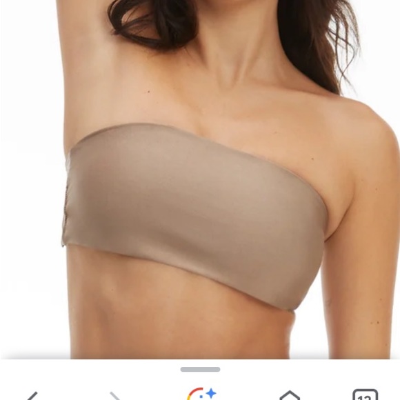 Good American Bikini Good Band Reversible Swim Bandeau Top Black/Latte S NWT - Picture 2 of 6